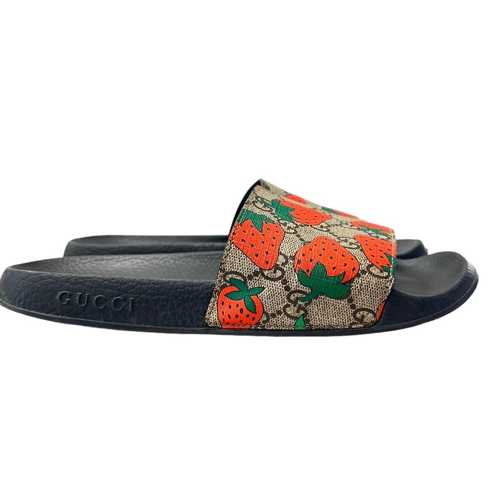 Gucci Black and Brown Strawberry Sandals - Picture 9 of 14